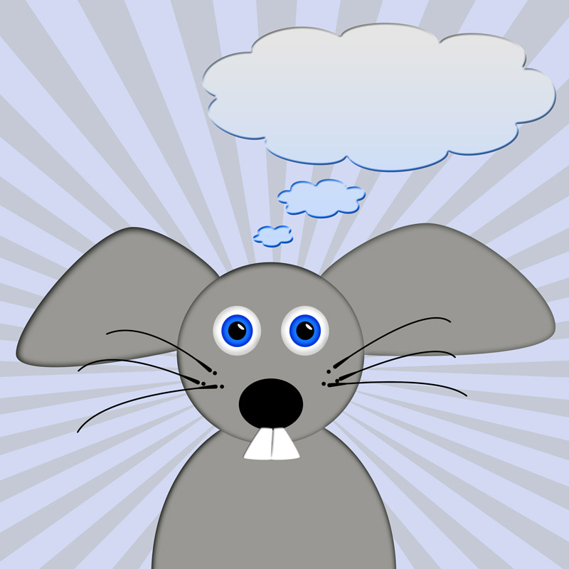 sweet little gray mouse with place for text