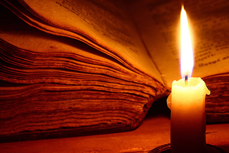 concept of knowledge, vintage book candle