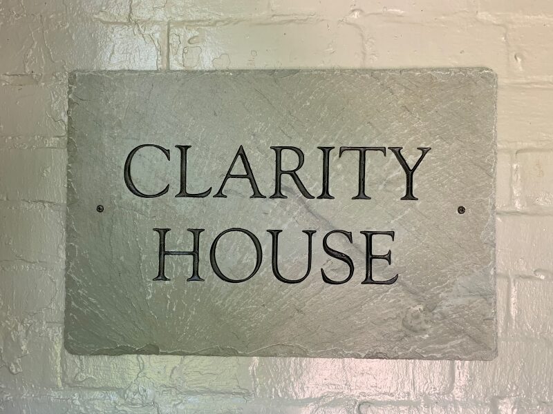 Clarity House Sign